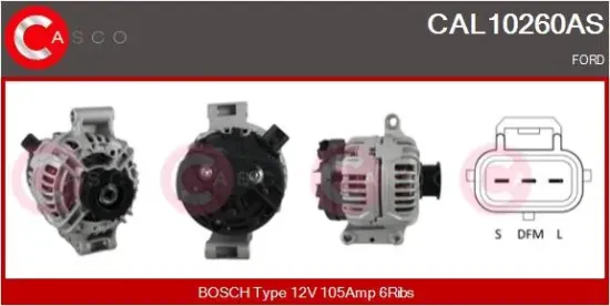 Generator 12 V CASCO CAL10260AS Bild Generator 12 V CASCO CAL10260AS