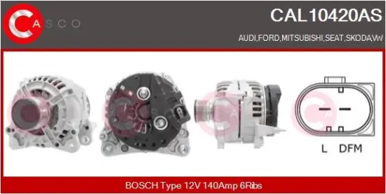 Generator 12 V CASCO CAL10420AS Bild Generator 12 V CASCO CAL10420AS