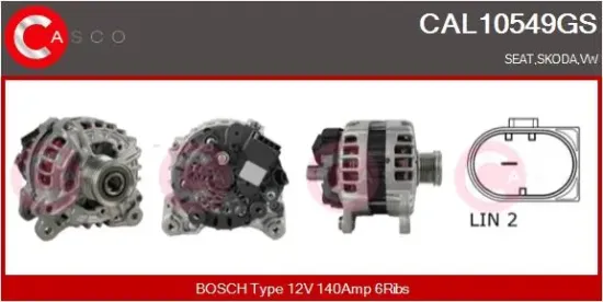 Generator 12 V CASCO CAL10549GS Bild Generator 12 V CASCO CAL10549GS