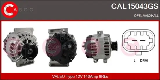 Generator 12 V CASCO CAL15043GS Bild Generator 12 V CASCO CAL15043GS