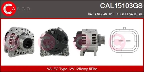Generator 12 V CASCO CAL15103GS