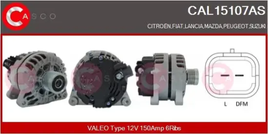 Generator 12 V CASCO CAL15107AS Bild Generator 12 V CASCO CAL15107AS