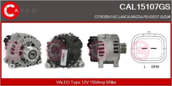 Generator 12 V CASCO CAL15107GS Bild Generator 12 V CASCO CAL15107GS
