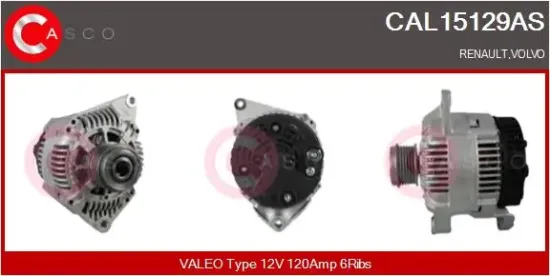 Generator 12 V CASCO CAL15129AS Bild Generator 12 V CASCO CAL15129AS