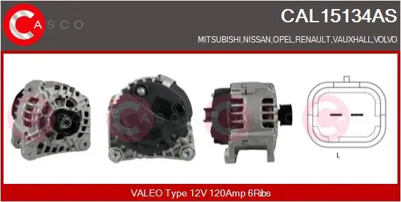 Generator 12 V CASCO CAL15134AS