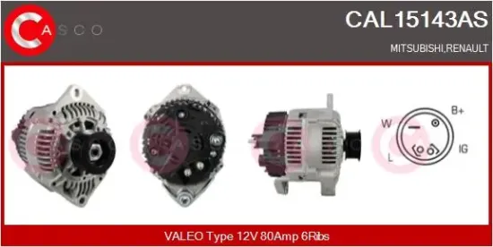 Generator 12 V CASCO CAL15143AS Bild Generator 12 V CASCO CAL15143AS