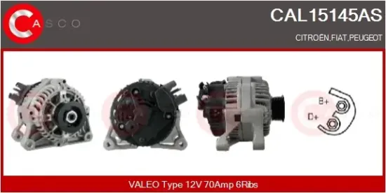 Generator 12 V CASCO CAL15145AS Bild Generator 12 V CASCO CAL15145AS