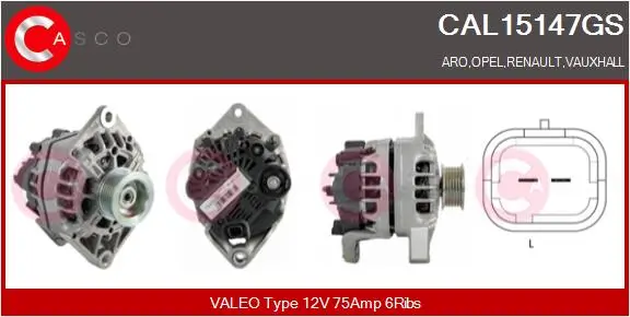 Generator 12 V CASCO CAL15147GS