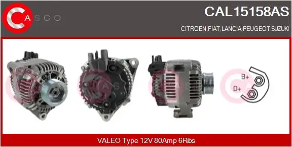Generator 12 V CASCO CAL15158AS