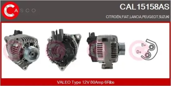 Generator 12 V CASCO CAL15158AS Bild Generator 12 V CASCO CAL15158AS