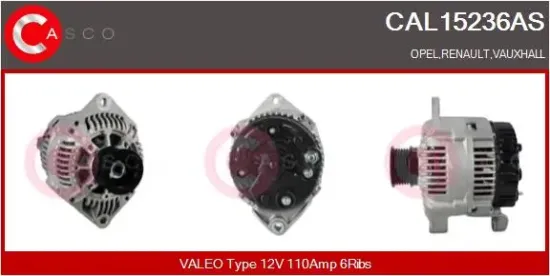 Generator 12 V CASCO CAL15236AS Bild Generator 12 V CASCO CAL15236AS