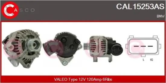 Generator 12 V CASCO CAL15253AS Bild Generator 12 V CASCO CAL15253AS