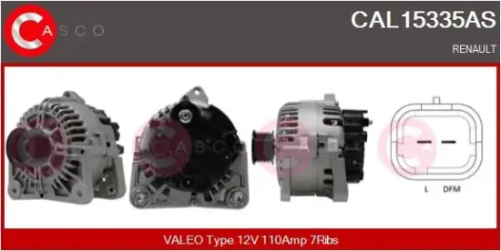 Generator 12 V CASCO CAL15335AS Bild Generator 12 V CASCO CAL15335AS