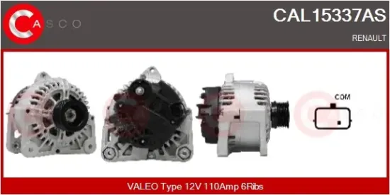 Generator 12 V CASCO CAL15337AS Bild Generator 12 V CASCO CAL15337AS