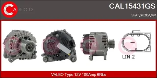 Generator 12 V CASCO CAL15431GS Bild Generator 12 V CASCO CAL15431GS