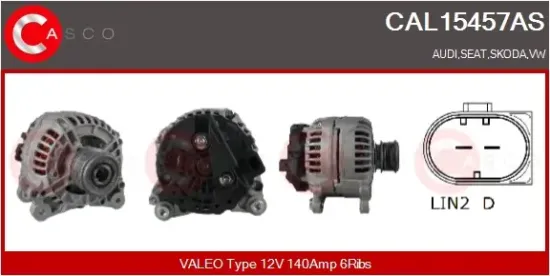 Generator 12 V CASCO CAL15457AS Bild Generator 12 V CASCO CAL15457AS