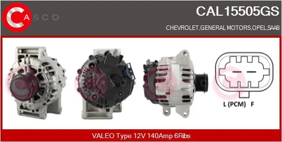 Generator 12 V CASCO CAL15505GS