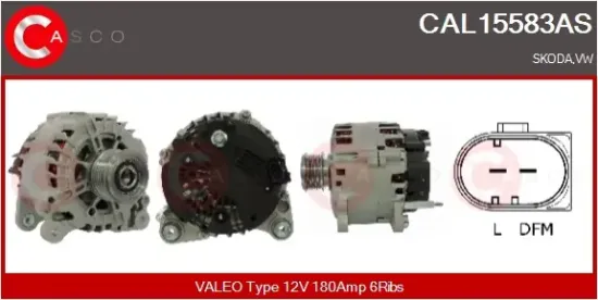 Generator 12 V CASCO CAL15583AS Bild Generator 12 V CASCO CAL15583AS