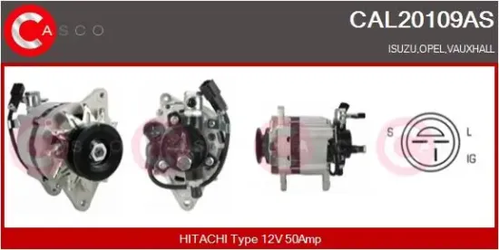 Generator 12 V CASCO CAL20109AS Bild Generator 12 V CASCO CAL20109AS