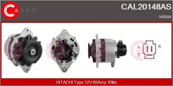 Generator 12 V CASCO CAL20148AS Bild Generator 12 V CASCO CAL20148AS