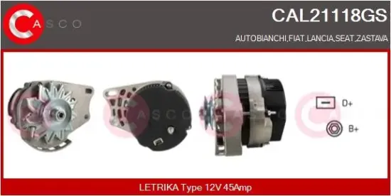 Generator 12 V CASCO CAL21118GS Bild Generator 12 V CASCO CAL21118GS
