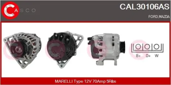 Generator 12 V CASCO CAL30106AS Bild Generator 12 V CASCO CAL30106AS