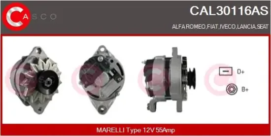 Generator 12 V CASCO CAL30116AS Bild Generator 12 V CASCO CAL30116AS