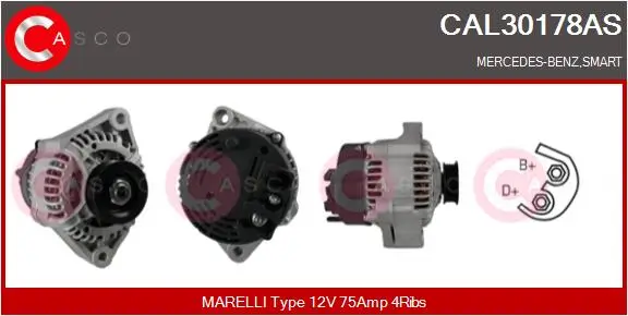 Generator 12 V CASCO CAL30178AS