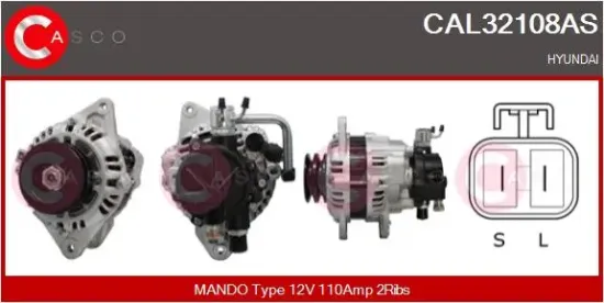 Generator 12 V CASCO CAL32108AS Bild Generator 12 V CASCO CAL32108AS