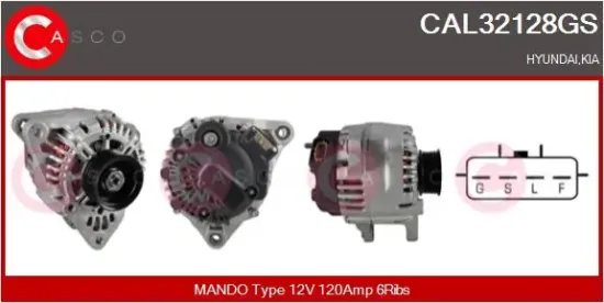 Generator 12 V CASCO CAL32128GS Bild Generator 12 V CASCO CAL32128GS