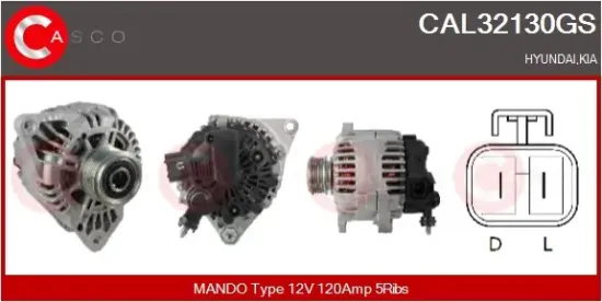 Generator 12 V CASCO CAL32130GS Bild Generator 12 V CASCO CAL32130GS