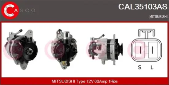Generator 12 V CASCO CAL35103AS Bild Generator 12 V CASCO CAL35103AS