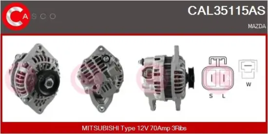 Generator 12 V CASCO CAL35115AS Bild Generator 12 V CASCO CAL35115AS