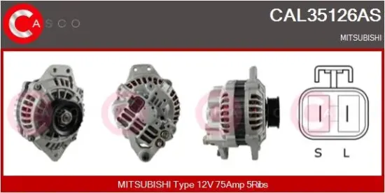 Generator 12 V CASCO CAL35126AS Bild Generator 12 V CASCO CAL35126AS