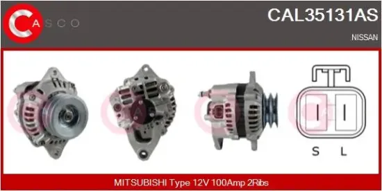 Generator 12 V CASCO CAL35131AS Bild Generator 12 V CASCO CAL35131AS