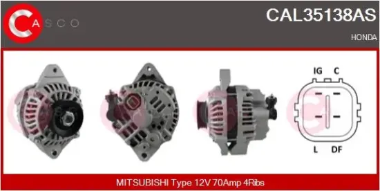 Generator 12 V CASCO CAL35138AS Bild Generator 12 V CASCO CAL35138AS