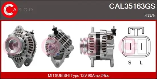 Generator 12 V CASCO CAL35163GS Bild Generator 12 V CASCO CAL35163GS