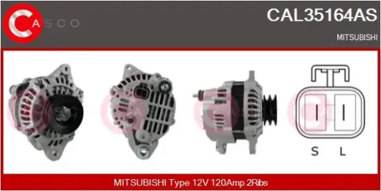 Generator 12 V CASCO CAL35164AS Bild Generator 12 V CASCO CAL35164AS