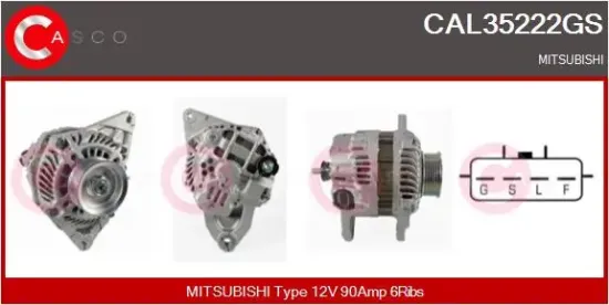 Generator 12 V CASCO CAL35222GS Bild Generator 12 V CASCO CAL35222GS