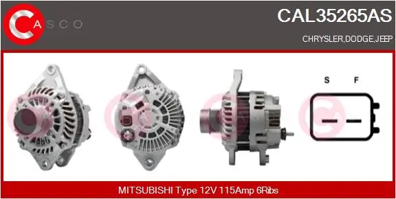Generator 12 V CASCO CAL35265AS