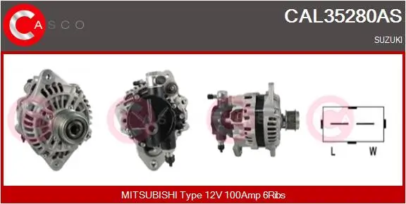 Generator 12 V CASCO CAL35280AS