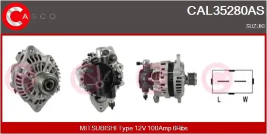 Generator 12 V CASCO CAL35280AS Bild Generator 12 V CASCO CAL35280AS