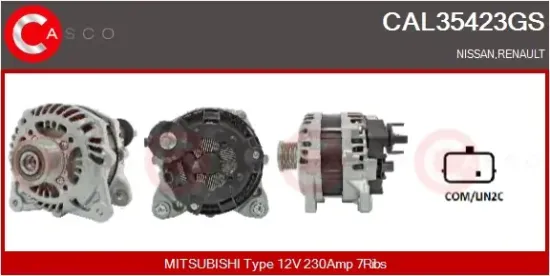 Generator 12 V CASCO CAL35423GS Bild Generator 12 V CASCO CAL35423GS