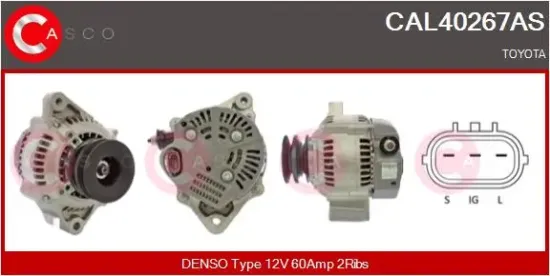 Generator 12 V CASCO CAL40267AS Bild Generator 12 V CASCO CAL40267AS