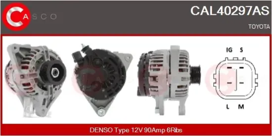 Generator 12 V CASCO CAL40297AS Bild Generator 12 V CASCO CAL40297AS