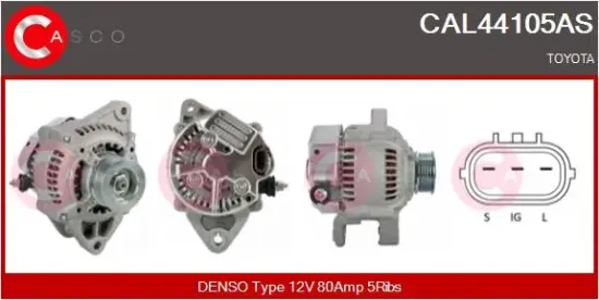 Generator 12 V CASCO CAL44105AS Bild Generator 12 V CASCO CAL44105AS