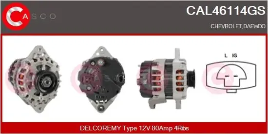 Generator 12 V CASCO CAL46114GS Bild Generator 12 V CASCO CAL46114GS