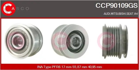 Riemenscheibe, Generator CASCO CCP90109GS