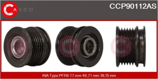 Riemenscheibe, Generator CASCO CCP90112AS Bild Riemenscheibe, Generator CASCO CCP90112AS