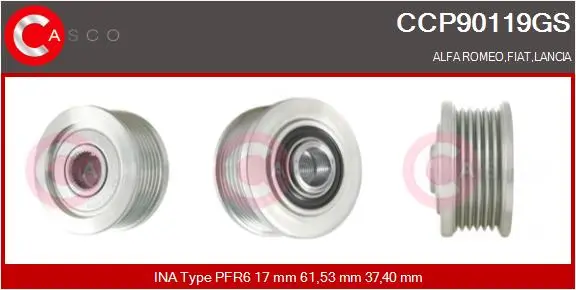 Riemenscheibe, Generator CASCO CCP90119GS